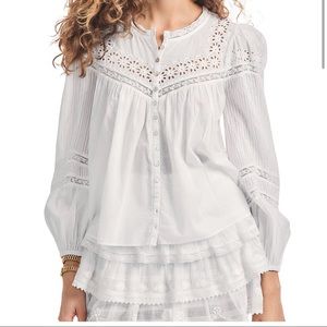 LoveshackFancy Badyn Lace Inset Blouse